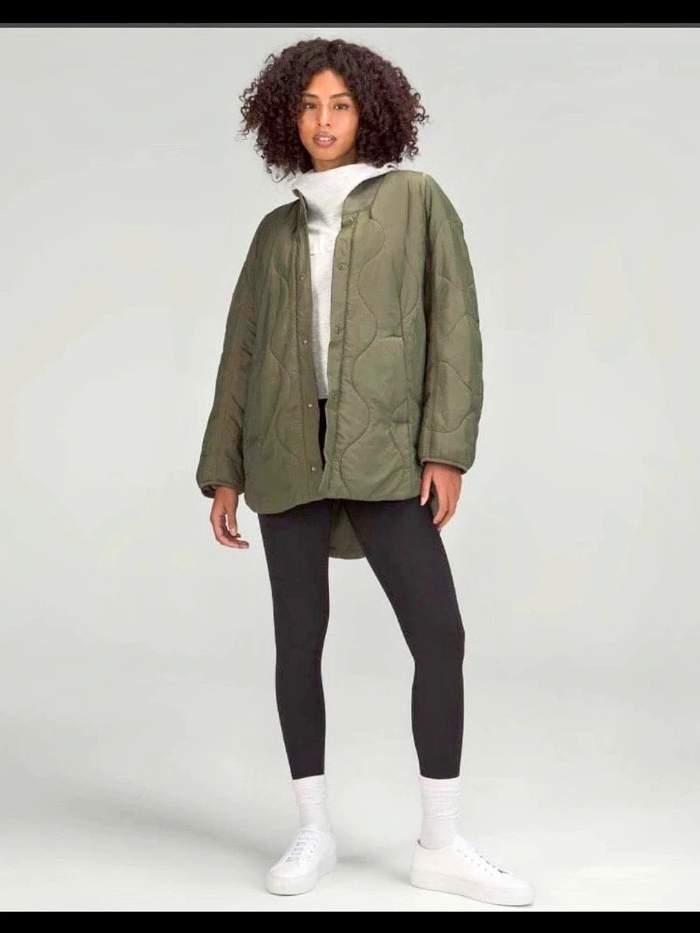 lululemon Quilted Button-Down Jacket Green Medium